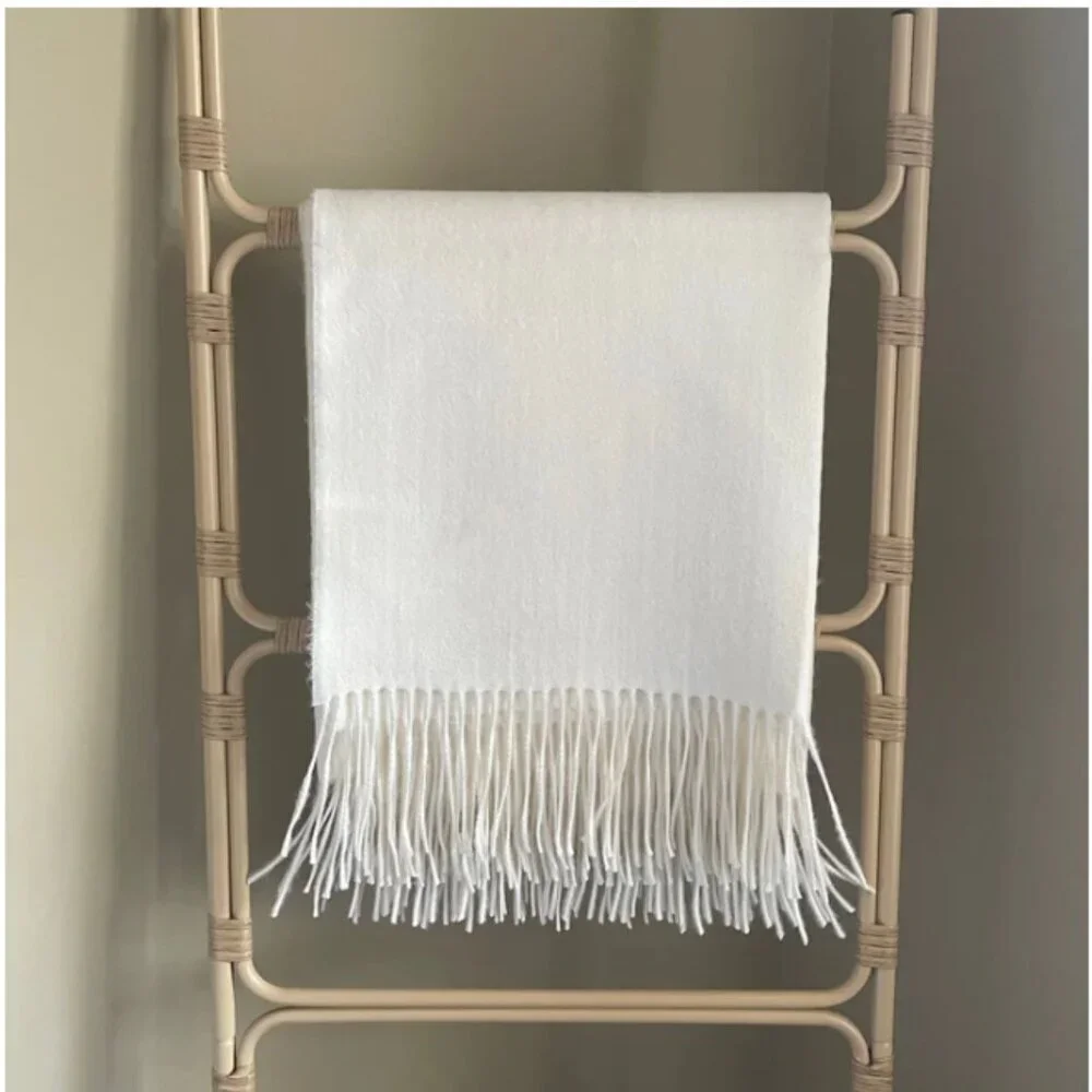 ARTZNL 100% Baby Alpaca Throw Blanket Camel Brown Large 71x51 Soft Lightweight